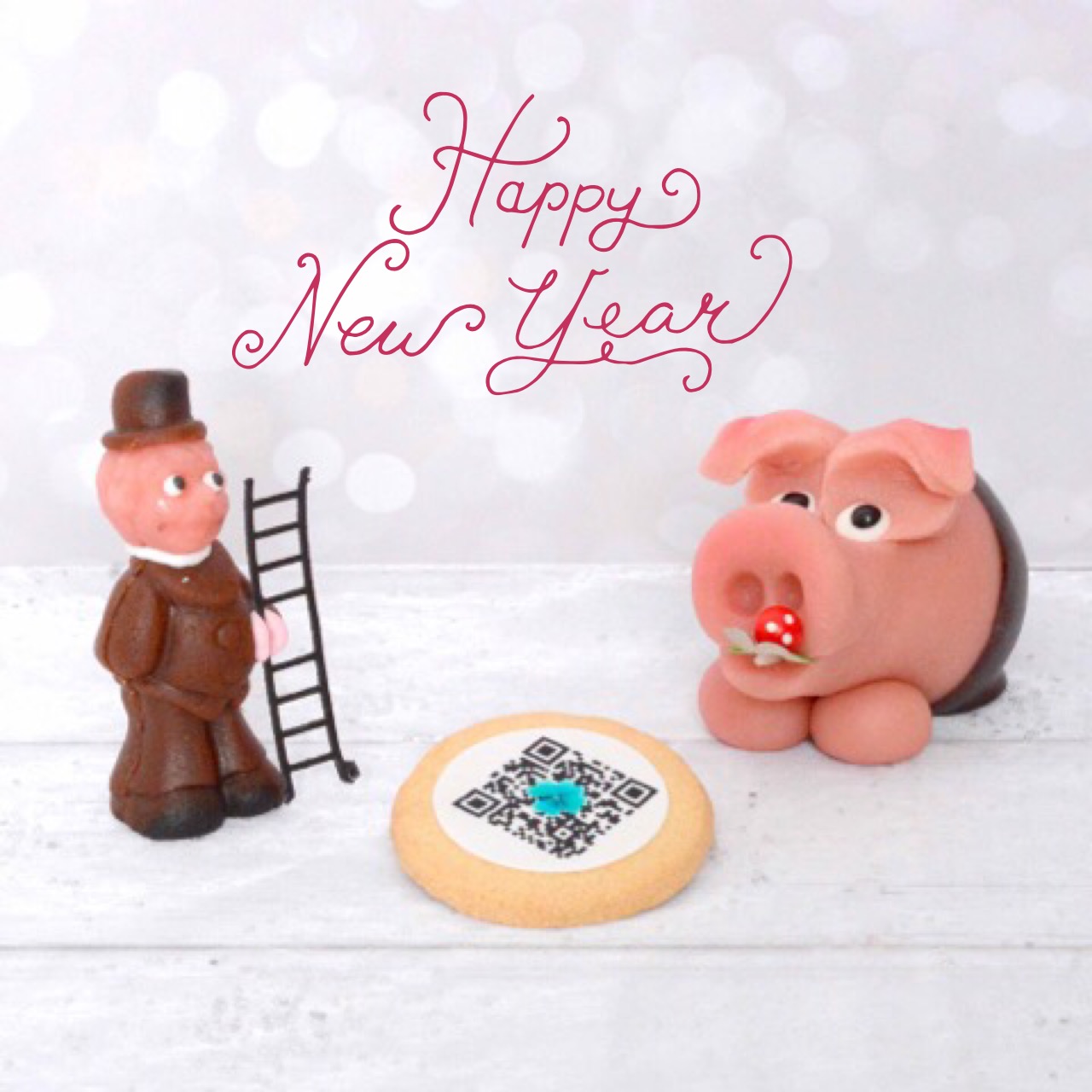 Neujahr Schornsteinfeger Glücksschwein