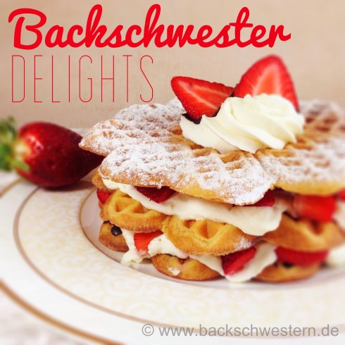 Waffeln mit Erdbeeren